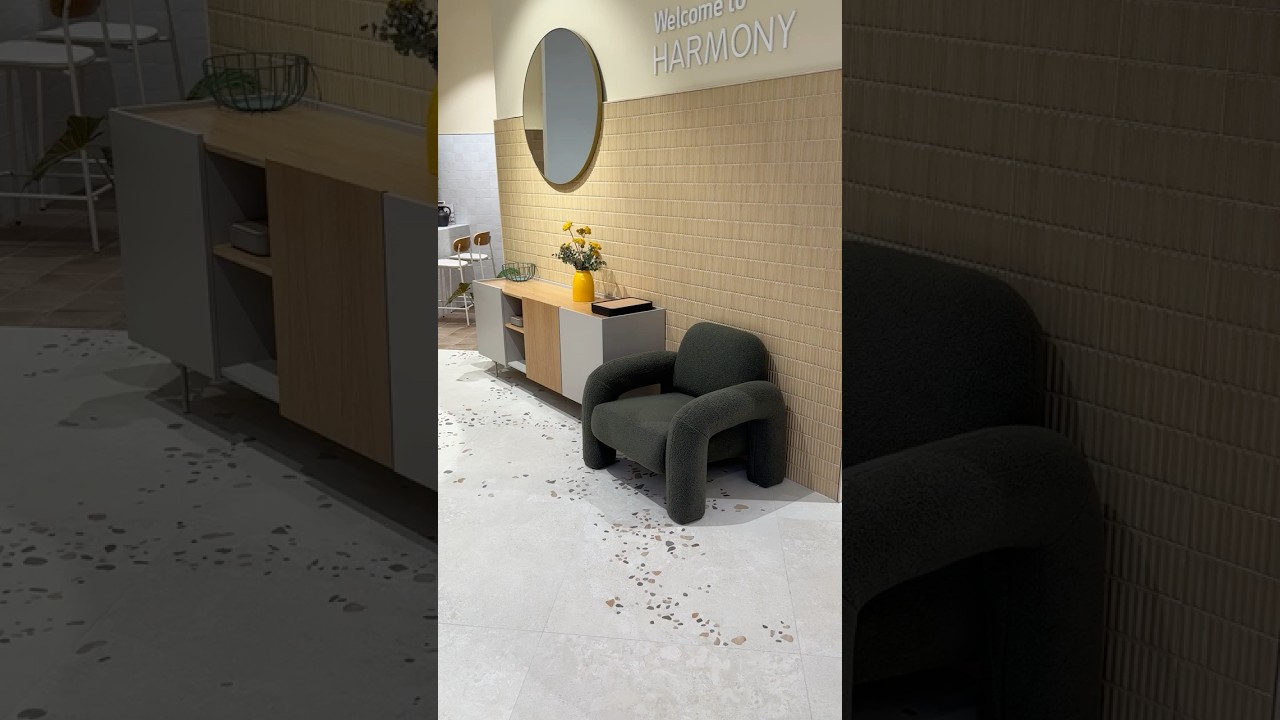 Kafle imitacja kamienia na podłogę - Harmony AWEN WHITE NT/90X90X0,9/C/R