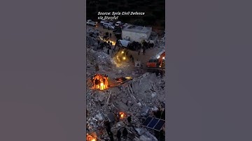 Drone footage shows nighttime rescue efforts in Syria