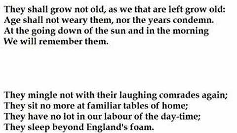 "For the Fallen" by Laurence Binyon (read by Tom O...