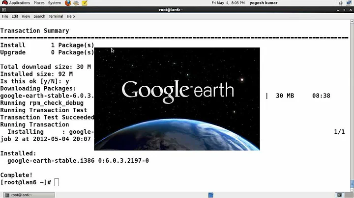 Install google earth in RHEL & CentOS 5.x & 6.x and fedora 13,14,15,16,17