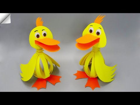 Moving paper toys - How to make a paper duck 