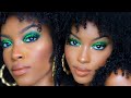 FULL GLAM MAKEUP + GREEN EYESHADOW LOOK | Slim Reshae