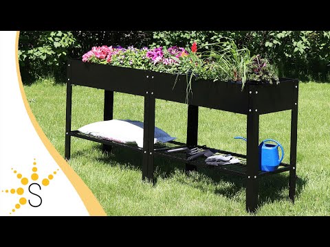 置物 NEIGHBORHOOD SRL GARDEN BED Sunnydaze Galvanized Steel Raised Garden Bed with Mesh Shelf - Set