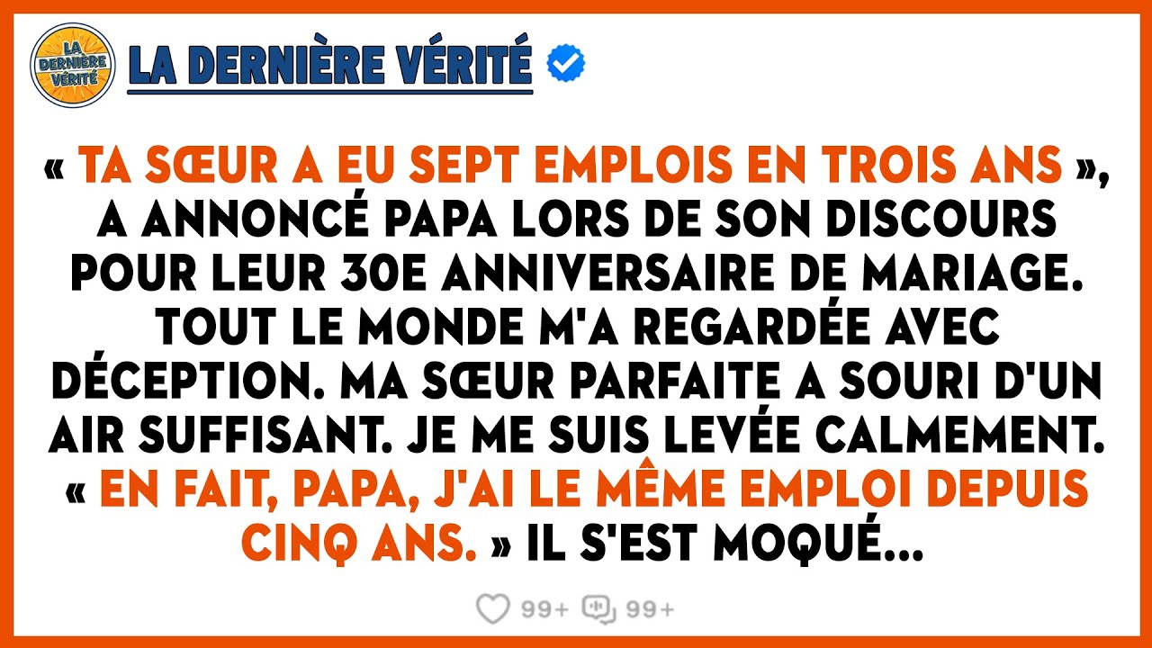 Au 30e Anniversaire De Mes Parents, Mon Père A Dit : « Elle N'arrive Même Pas À Garder Un Travail »