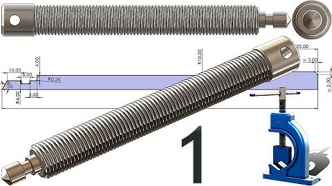 1-Project 45| One-Sided Pipe Vise (Open Type) | SolidWorks Tutorial : screw rod