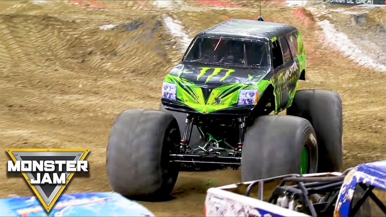 Monster Jam trucks at Lucas Oil Stadium