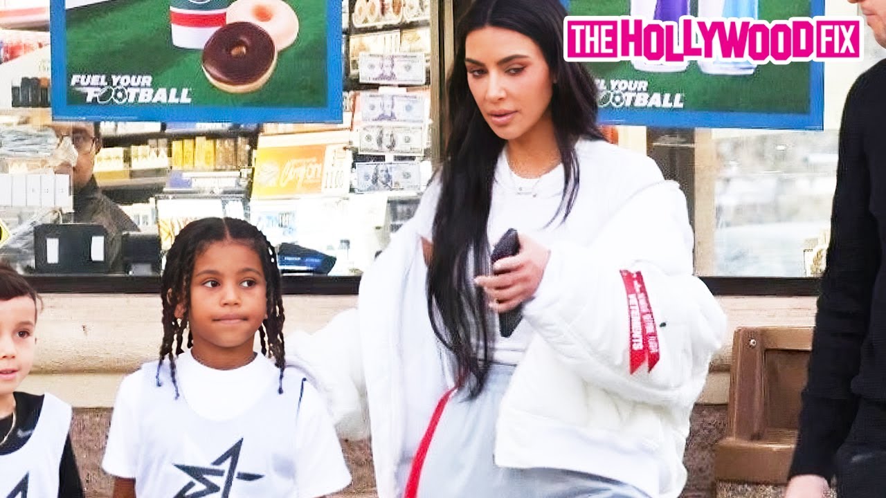 Kim Kardashian & Saint West Hit 7-11 For Snacks After His Basketball Game In Los Angeles, CA