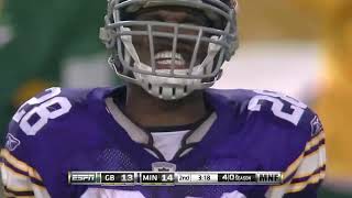 Rookie Clay Matthews rips the ball away from Adrian Peterson and returns it for a TD (2009)