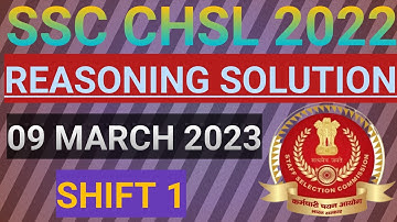 SSC CHSL 9 MARCH 2023 SHIFT 1 REASONING SOLUTION