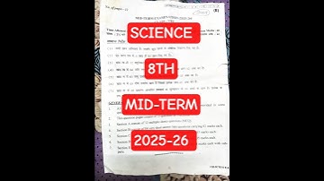 8th Mid-Terrm Science question paper 2025 - 26 || #cbse