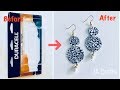 How to make an earring out of a plastic package || Best out of waste ||JA Jewelry &amp; Crafts