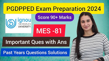 PGDPPED MES 81 Imp Que with Ans Level Up Learning Simran Gumber
