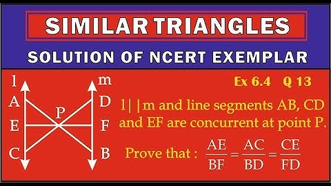 NCERT EXEMPLAR Similar Triangles Ex 6.4 Q 13 || In the given figure, l || m and line segments
