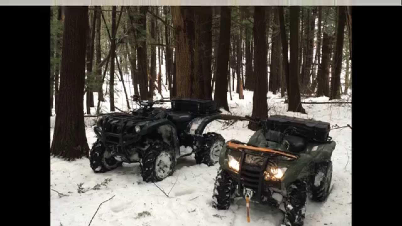 Yamaha Grizzly vs. Honda Rancher snowy offroad YouTube