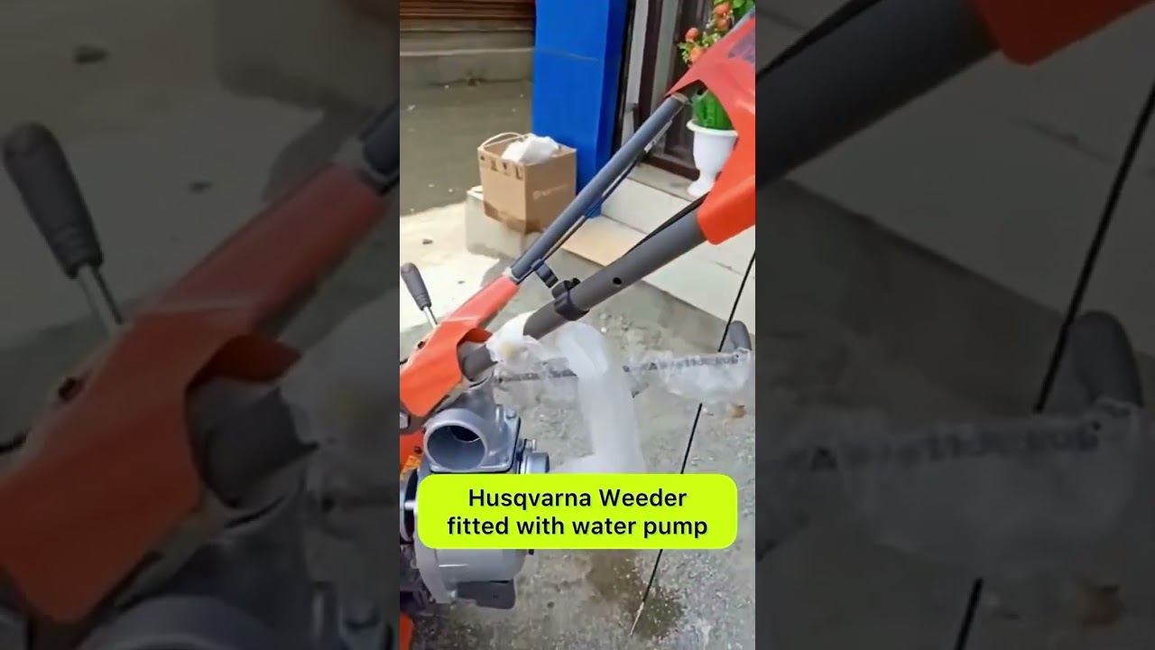 Husqvarna Weeder fitted with water pump