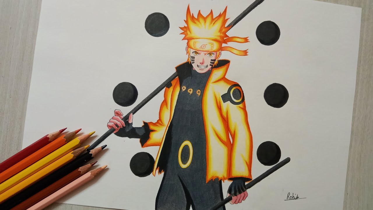 How to draw Naruto Sage Mode full body - Naruto Shippuden