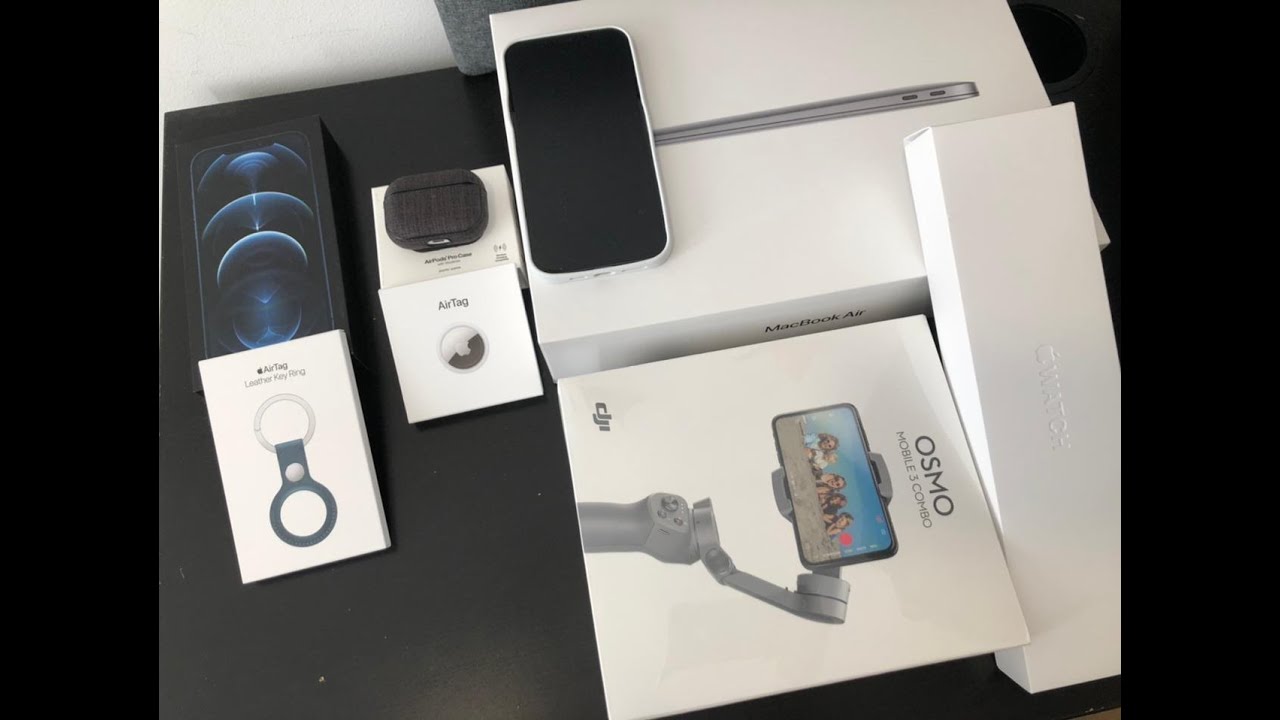 Unboxing Apple iPhone Pro Max, MacBook, Airpods, Apple Watch, Tripod Stand & Air Tag | HS Art