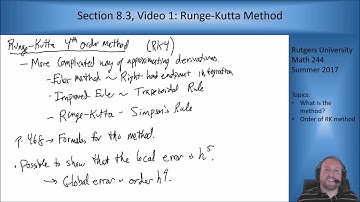 MATH 244: Section 8.3, Video 1: Runge-Kutta Method
