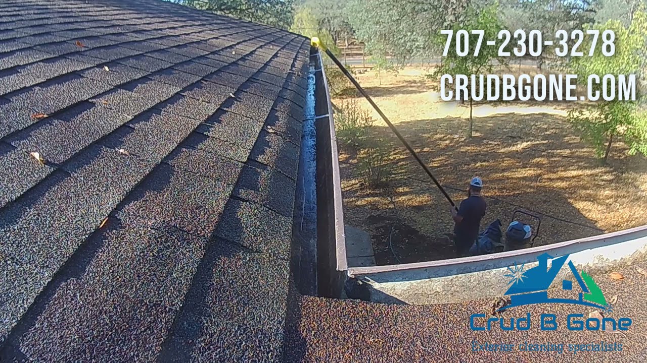 Gutter cleaning with a Gutter Pro Vac
