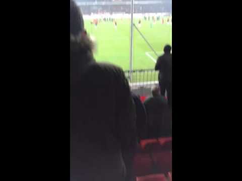 Manchester United fans singing We're Fucking Shit!!