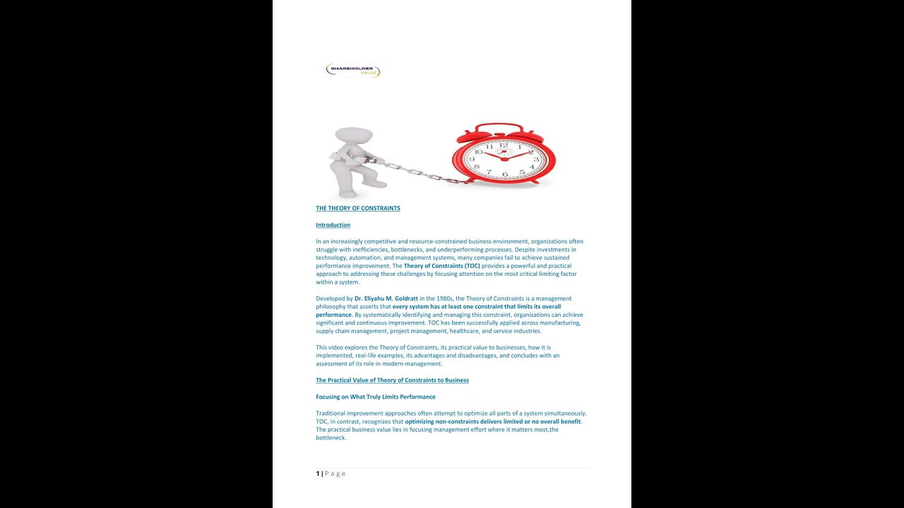 THEORY OF CONSTRAINTS 