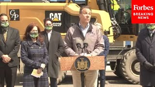 Andrew Cuomo Celebrates Low COVID-19 Numbers In New York At Earth Day Event