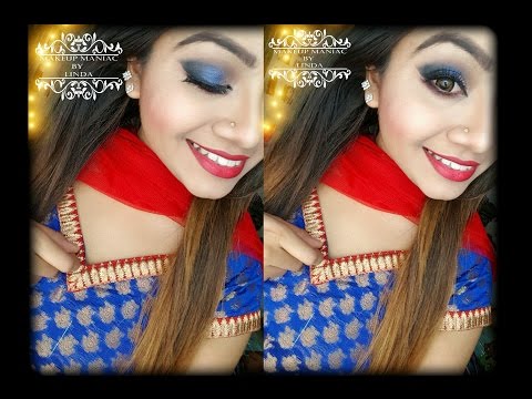 Blue Smokey Eyes - Full Face Makeup Affordable products - Eid Makeup Look 2016 - 동영상