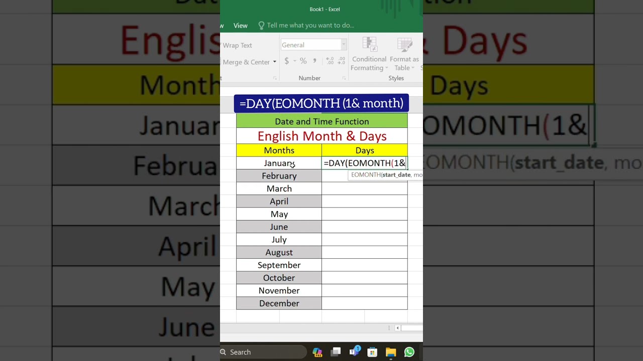 MONTH DAYS Insert In Excel How To Insert Month Days In Excel MONTH DAYS Insert In Excel How To Insert Month Days In Excel