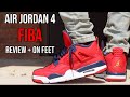 jordan retro 4 fiba on feet