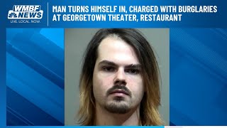 Man turns himself in, charged with burglaries at Georgetown theater, restaurant
