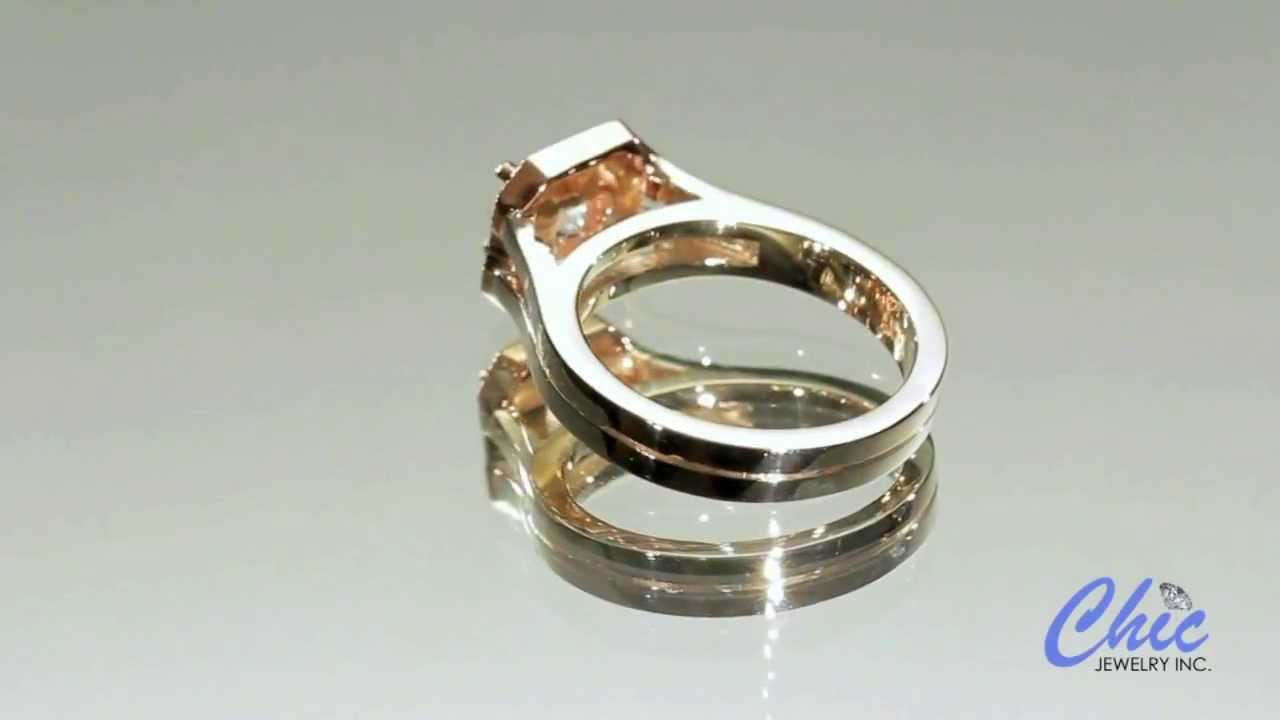 Classy two tone rose gold and platinum with Asscher cut cz-item 