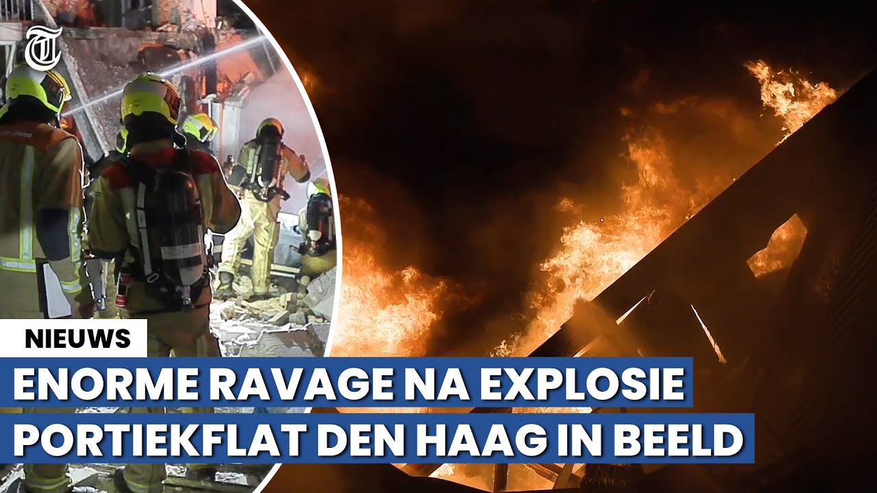 Eerste beelden: enorme brand na explosie Den Haag
