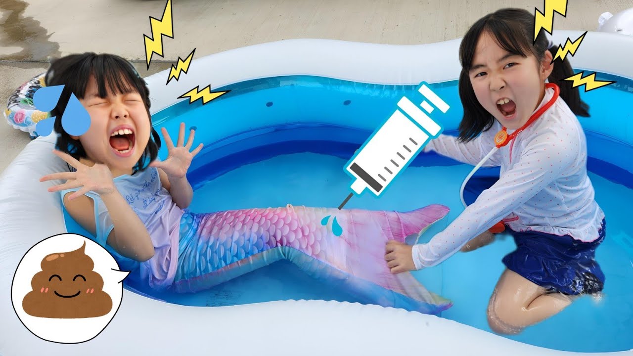 【寸劇】人魚がアイス食べすぎてお腹痛いよ！手当てごっこ ごっこ遊び 人魚まとめ