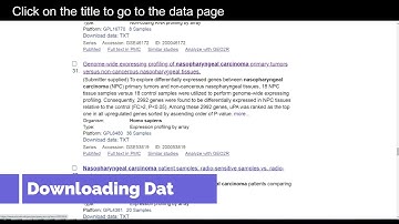 Searching and Downloading from NCBI GEO