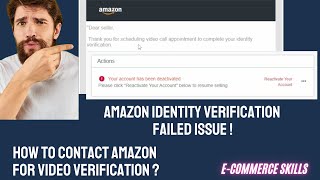Amazon Identity Verification Failed Issue How To Contact Amazon For Video Verification #amazon