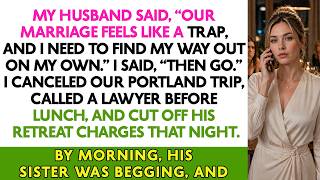 My husband said, “Our marriage feels like a trap, and I need to find my way out on my own.”
