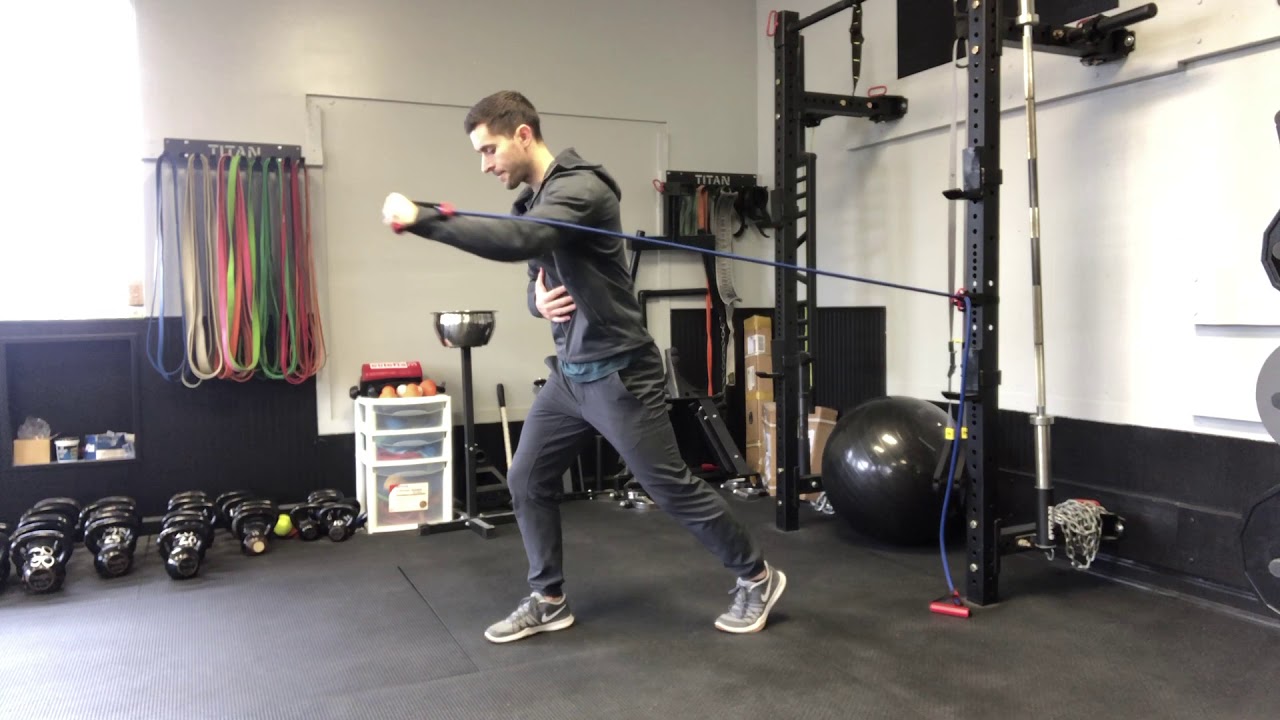 Single arm band chest press YouTube