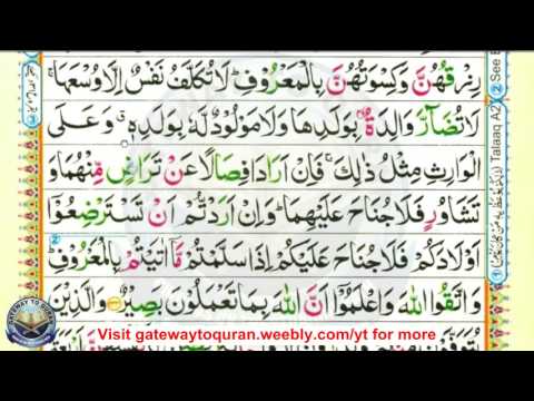 Learn Quran with Tajweed #2 Al Baqarah Ayah 232 to 234 para 2