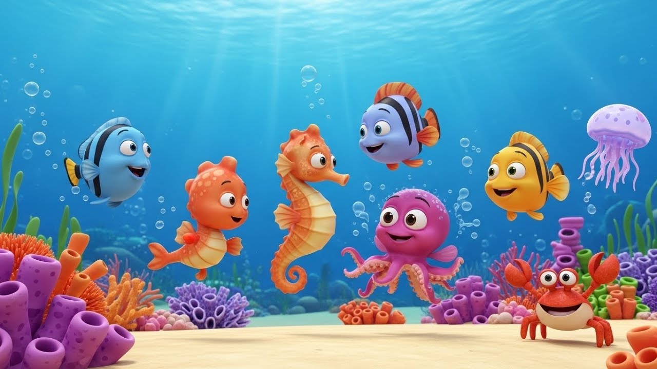 Swim Like a Seahorse Song for Kids | Ocean Action Song, Sea Animals Nursery Rhyme & Baby Music