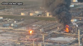 AERIAL VIDEO: Pilot captures fire at Port Arthur Valero plant