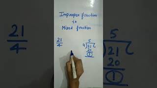 improper fraction to mixed fraction #maths shorts