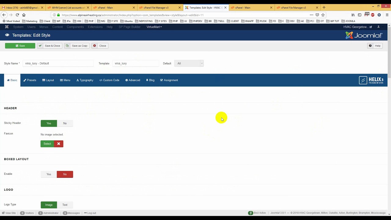 How to change footer Copyright in Joomshaper Helix Framework