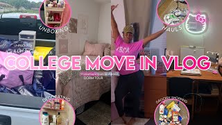 JUST A GIRL IN COLLEGE 006📚🎀:COLLEGE MOVE IN VLOG    DORM TOUR *sophomore year edition* 