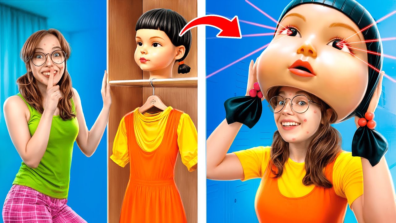 オタクから巨大イカゲームドールに変身！ヨンヒとチョルス！SGDに