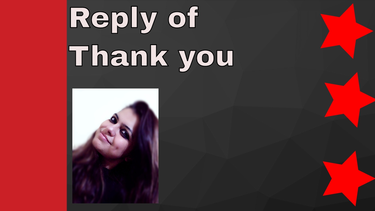 Reply of Thank you