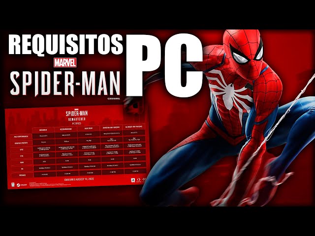 REQUISITOS SPIDERMAN PC  Marvel's Spiderman PC 