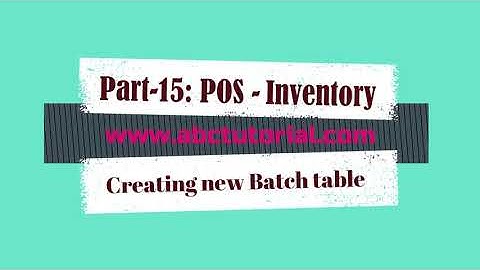 POS-15: Inventory and POS batch table create in SQL Server 2012