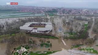 Tunca Nehrindeki Taşkının Ardından Kırkpınar Er Meydanı Sular Altında Kaldı.