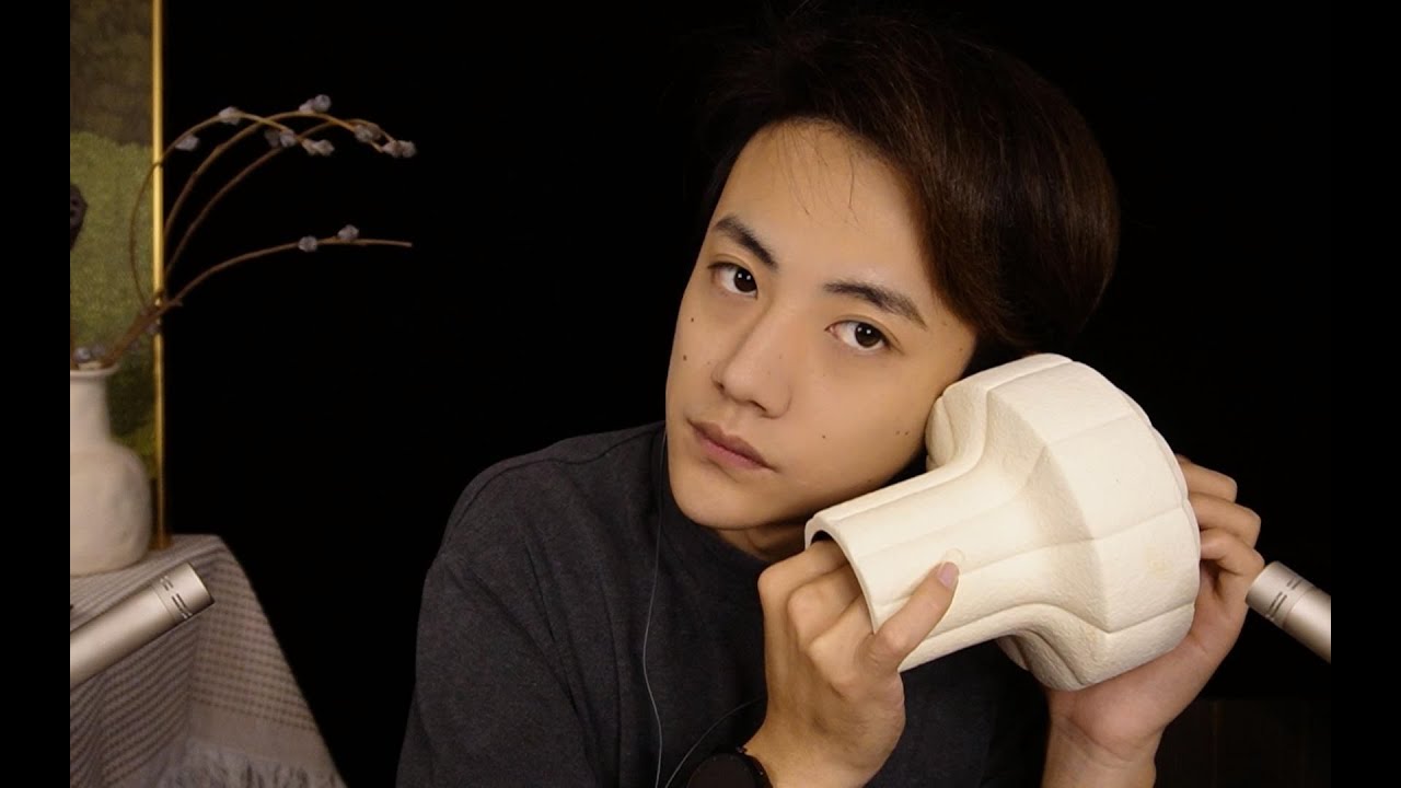 [Knocking on blocks and vases] Wooden block/vase tapping, sponge friction