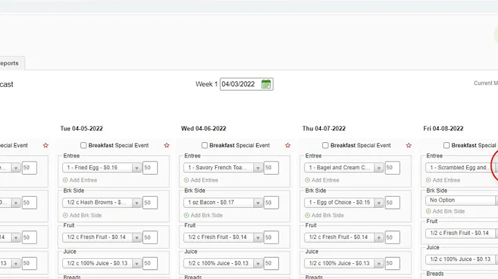 gm2022 Editing Weekly Menu